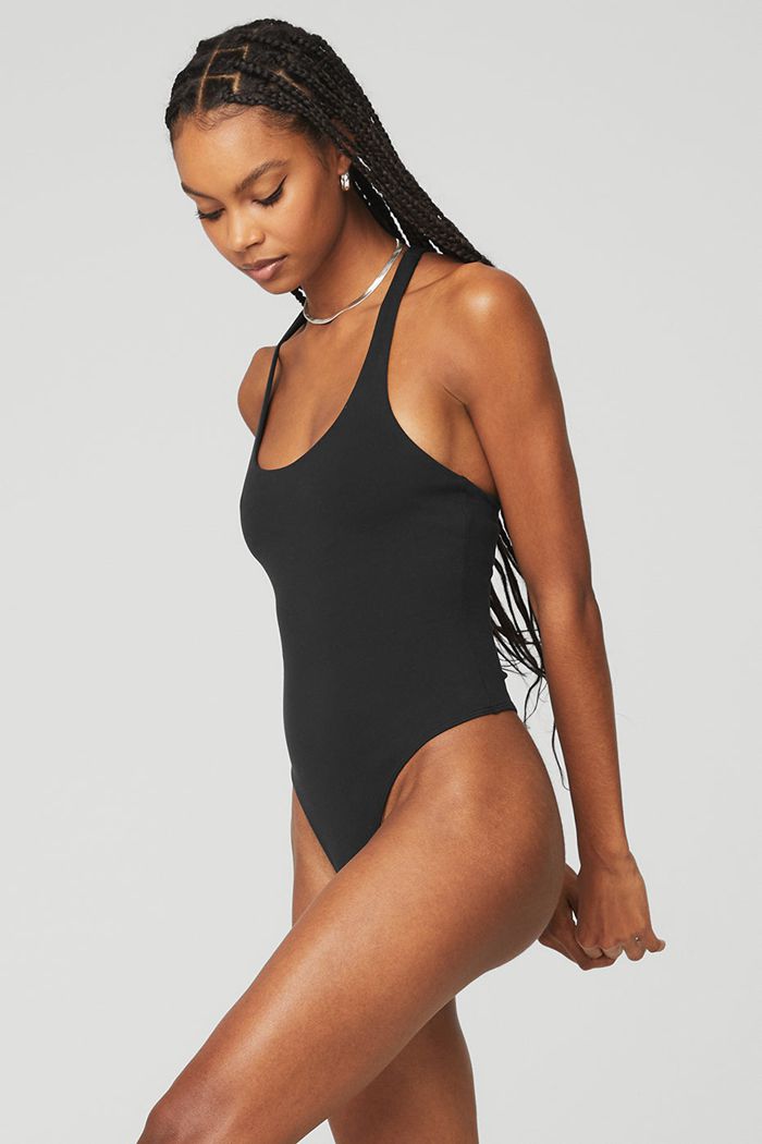 Alo Yoga Sleek Back Bodysuit Dam Svarta | 5836190-TZ