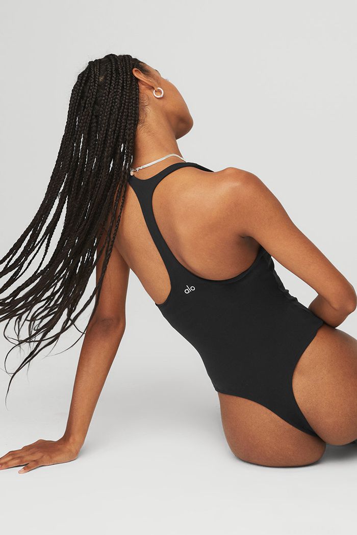 Alo Yoga Sleek Back Bodysuit Dam Svarta | 5836190-TZ