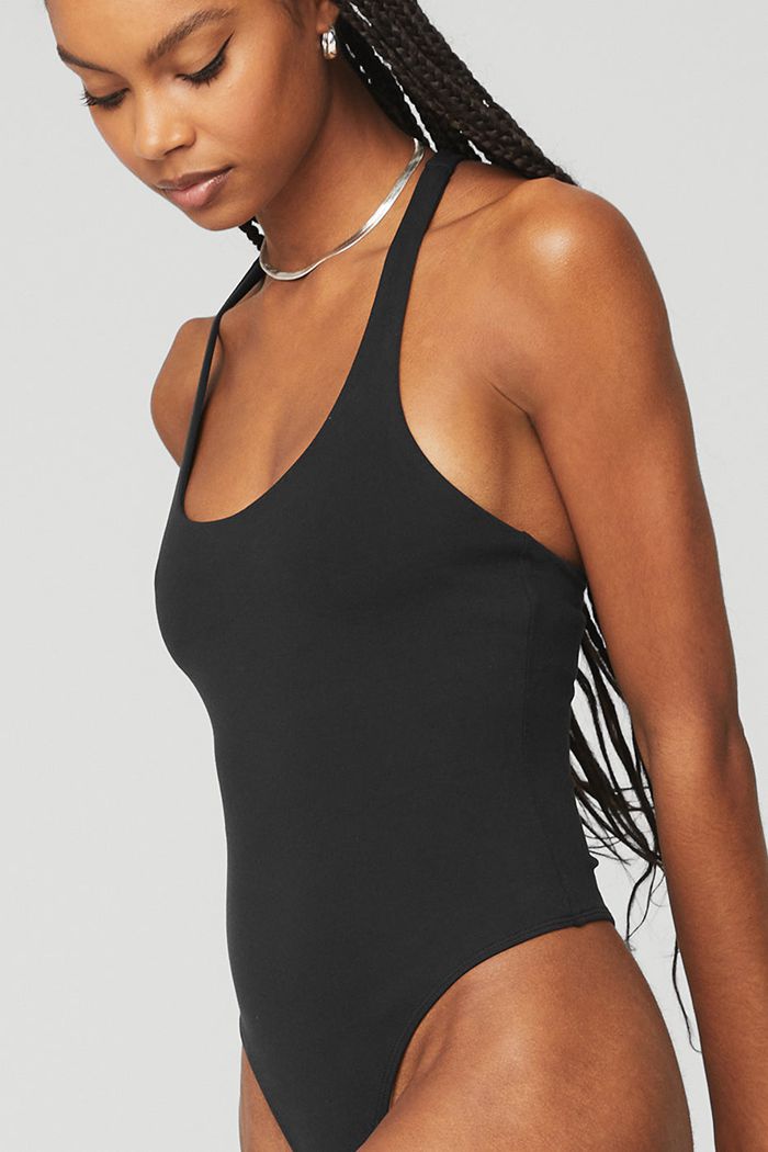 Alo Yoga Sleek Back Bodysuit Dam Svarta | 5836190-TZ