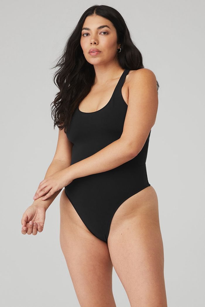 Alo Yoga Sleek Back Bodysuit Dam Svarta | 5836190-TZ