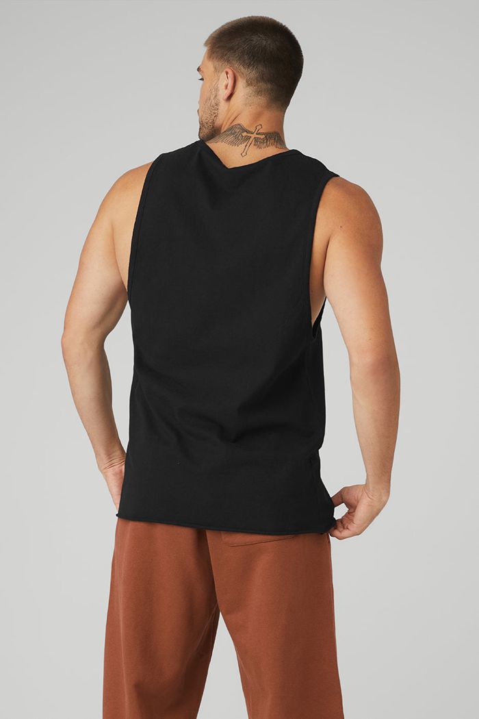 Alo Yoga Society Tank Tops Herr Svarta | 8176093-JT