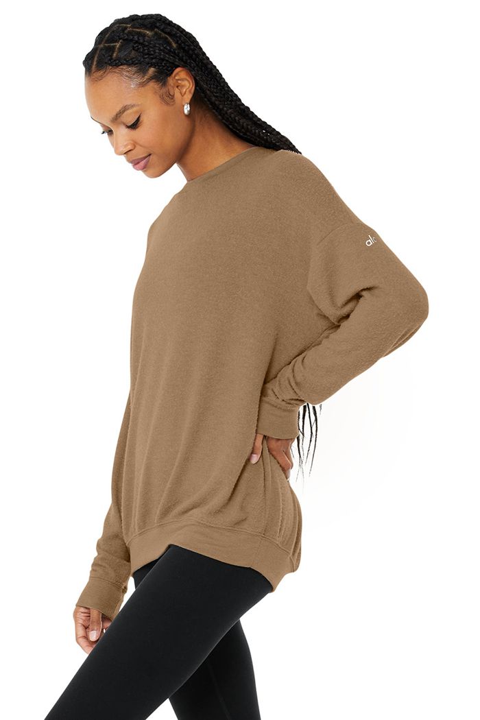 Alo Yoga Soho Sweatshirt Dam Bruna | 1057934-MJ