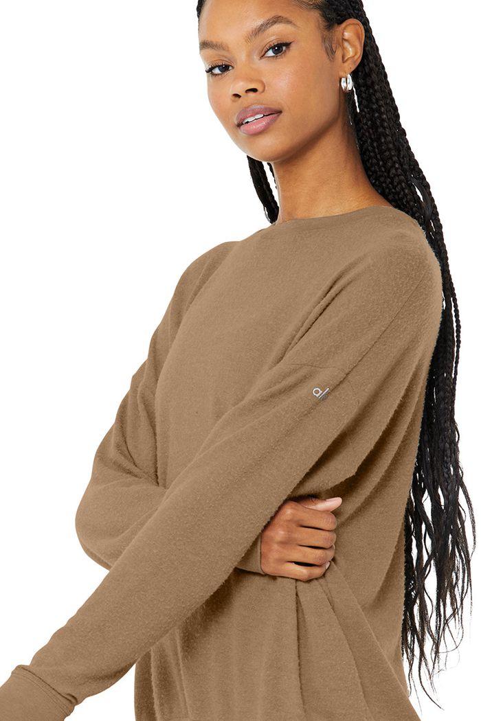 Alo Yoga Soho Sweatshirt Dam Bruna | 1057934-MJ