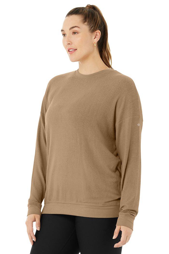 Alo Yoga Soho Sweatshirt Dam Bruna | 1057934-MJ