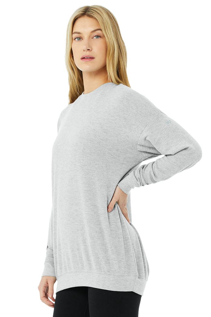 Alo Yoga Soho Sweatshirt Dam Grå | 9623840-LS