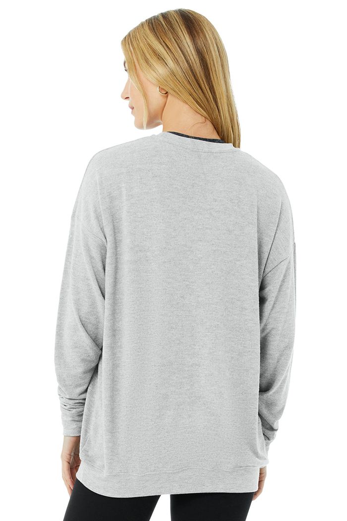 Alo Yoga Soho Sweatshirt Dam Grå | 9623840-LS