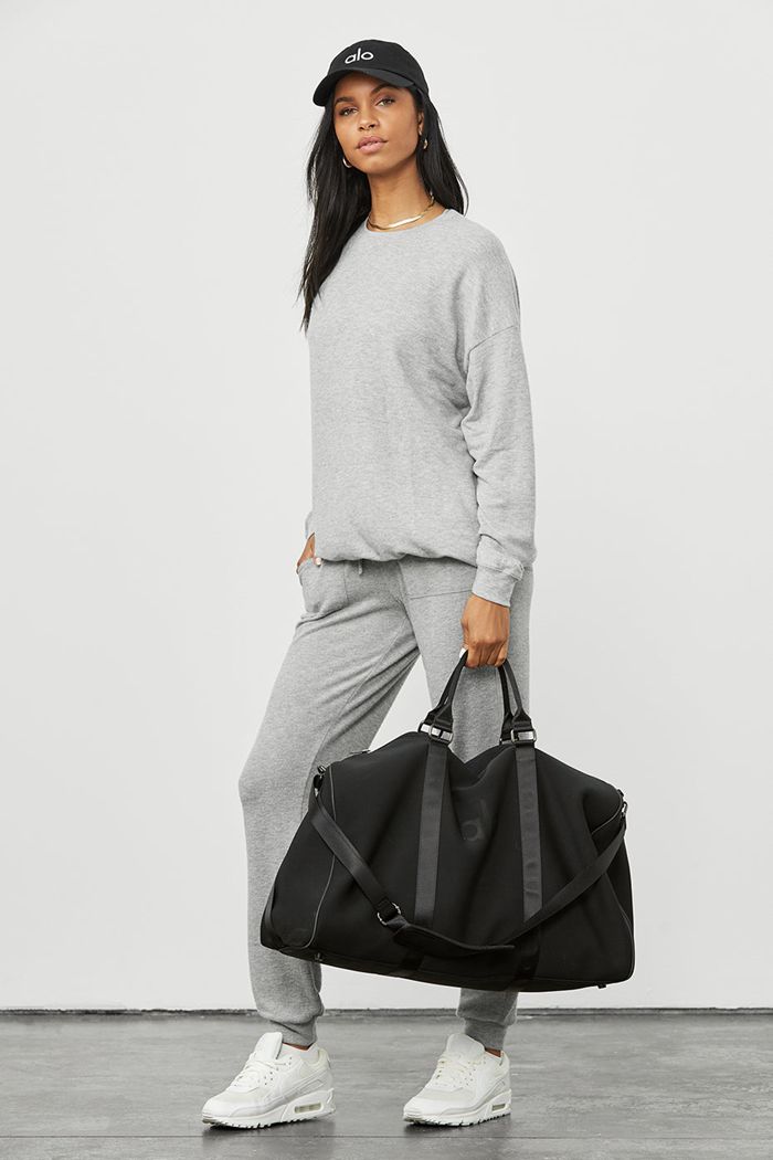 Alo Yoga Soho Sweatshirt Dam Grå | 9623840-LS