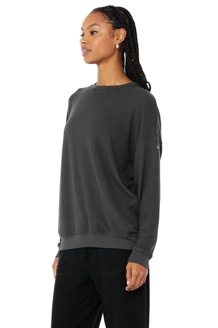 Alo Yoga Soho Sweatshirt Dam Mörkgrå | 3167492-NG