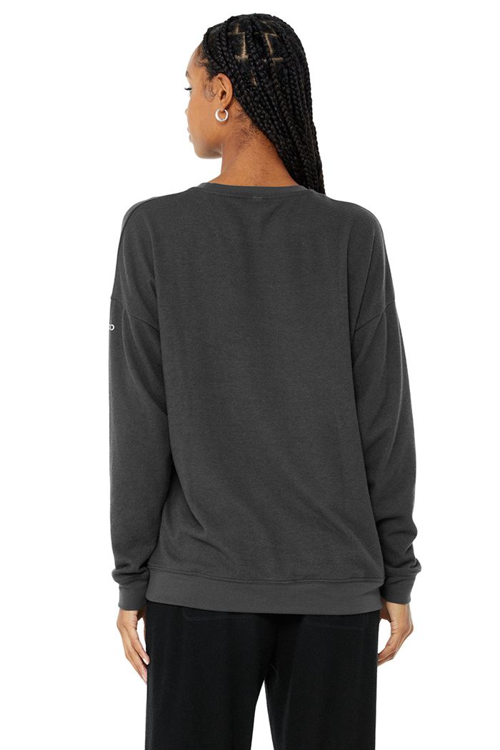 Alo Yoga Soho Sweatshirt Dam Mörkgrå | 3167492-NG