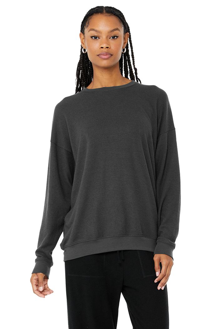 Alo Yoga Soho Sweatshirt Dam Mörkgrå | 3167492-NG