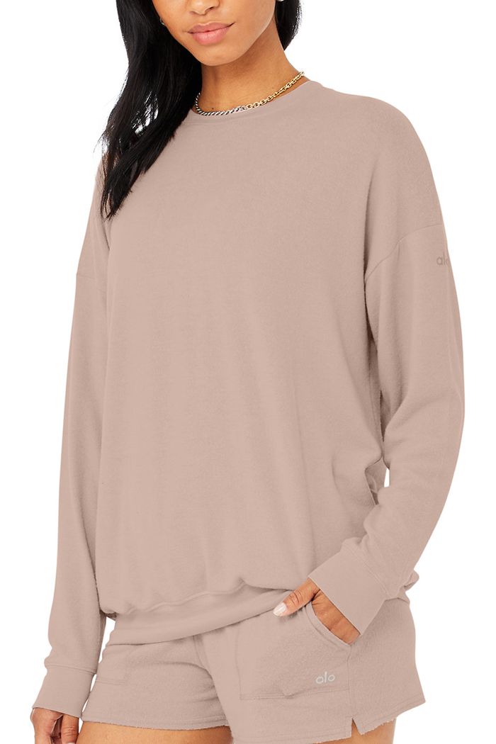 Alo Yoga Soho Sweatshirt Dam Rosa | 0593647-OA