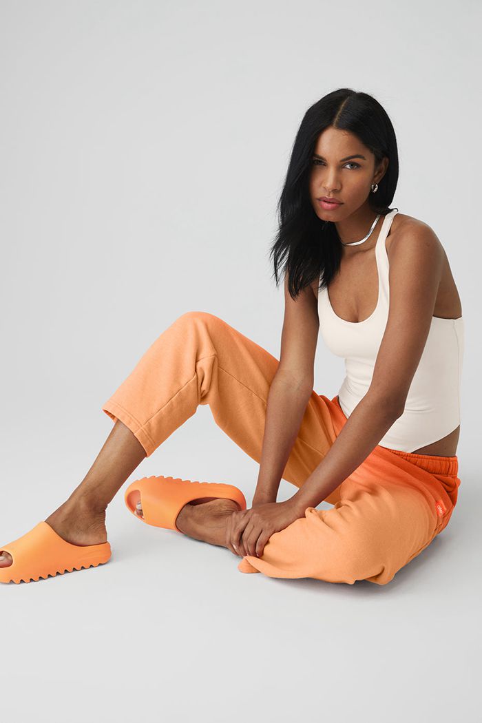 Alo Yoga Straight Leg Ombre Sweat Byxor Dam Orange | 3126749-PM