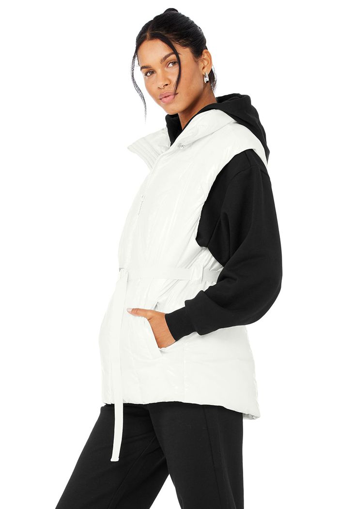 Alo Yoga Stunner Puffer Väst Dam Vita | 1325940-TB