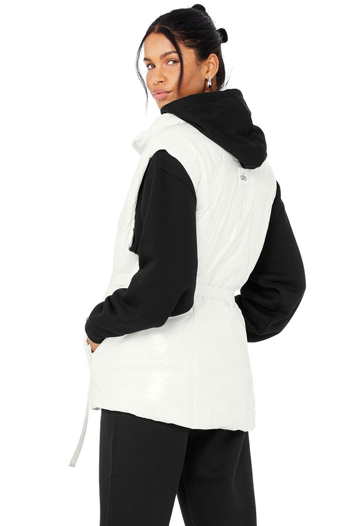 Alo Yoga Stunner Puffer Väst Dam Vita | 1325940-TB