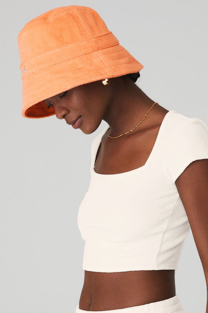 Alo Yoga Terry Beachside Bucket Hatt Dam Orange | 6294537-XE