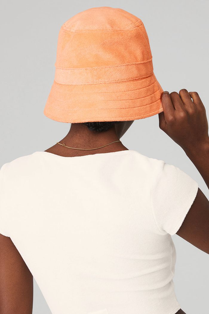 Alo Yoga Terry Beachside Bucket Hatt Dam Orange | 6294537-XE