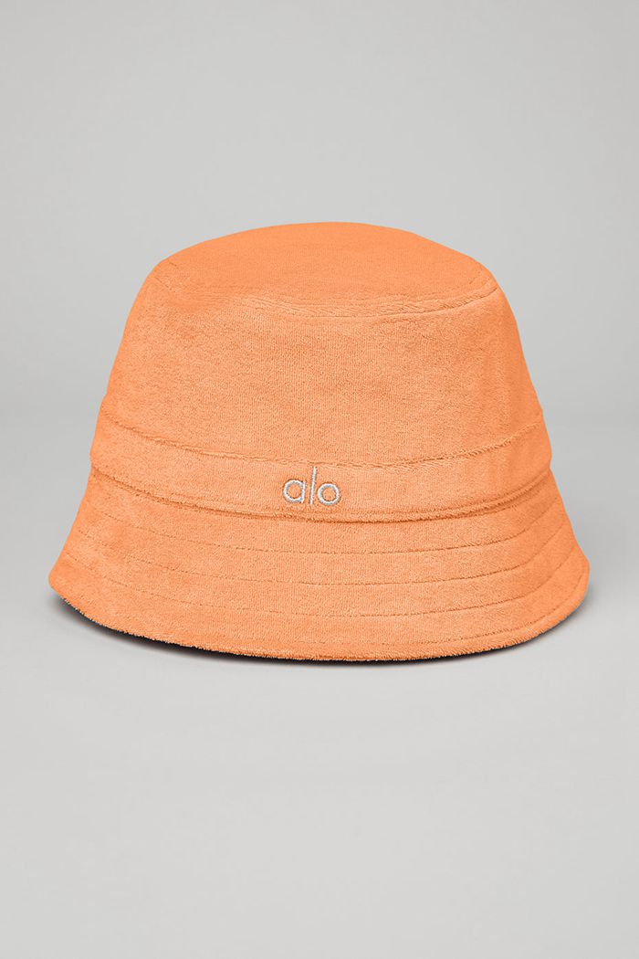 Alo Yoga Terry Beachside Bucket Hatt Dam Orange | 6294537-XE