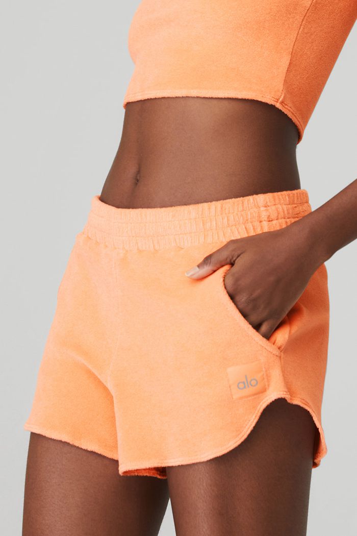 Alo Yoga Terry High-Midja Beachside Short Dam Orange | 5932084-FW