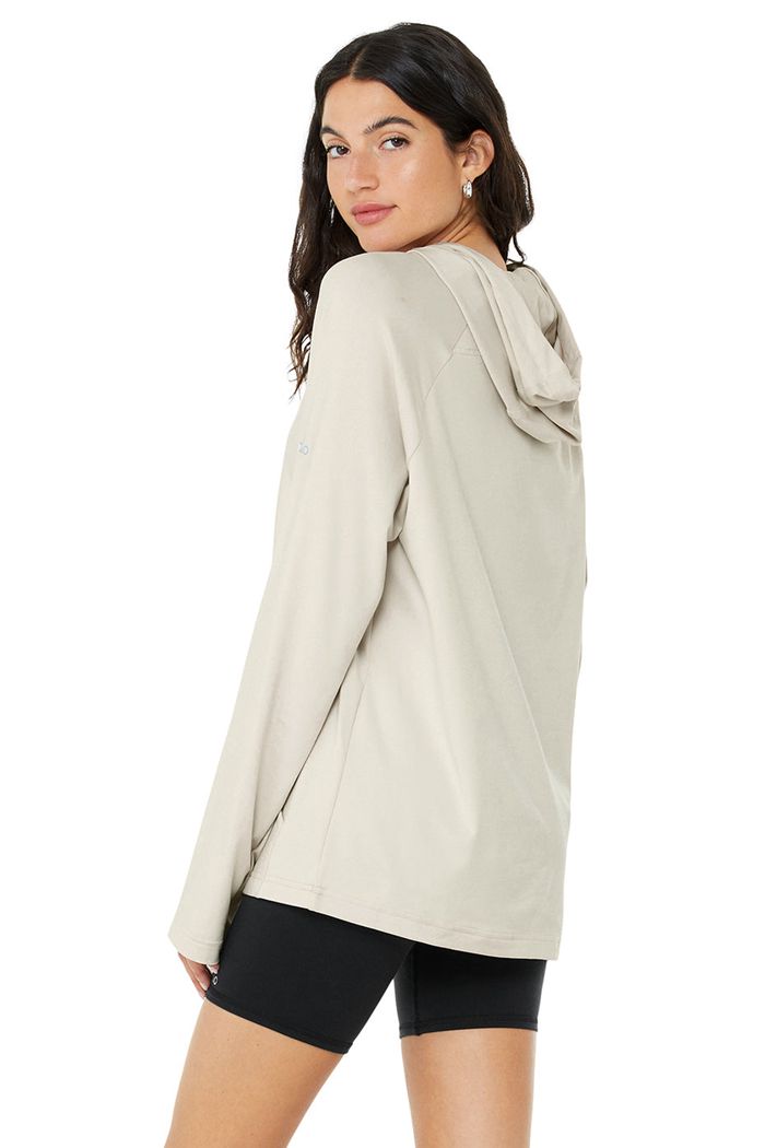 Alo Yoga The Conquer Hoodie Dam Beige | 7986420-VF