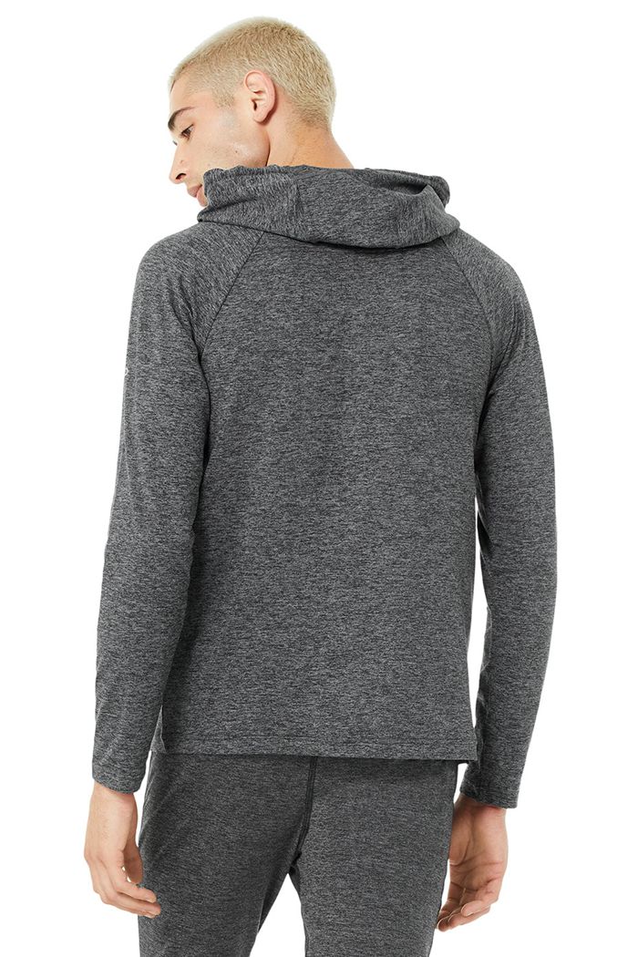 Alo Yoga The Conquer Hoodie Herr Grå | 2085467-NO