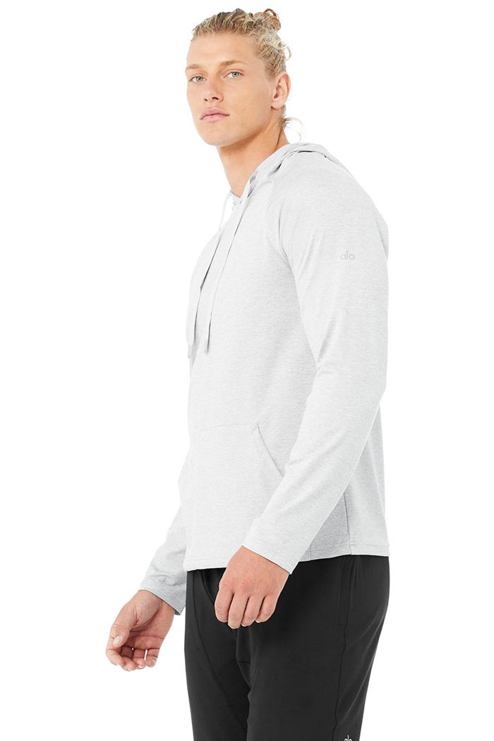 Alo Yoga The Conquer Hoodie Herr Grå | 2498056-LJ