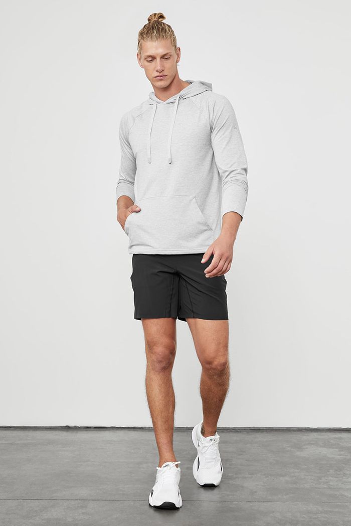 Alo Yoga The Conquer Hoodie Herr Grå | 2498056-LJ