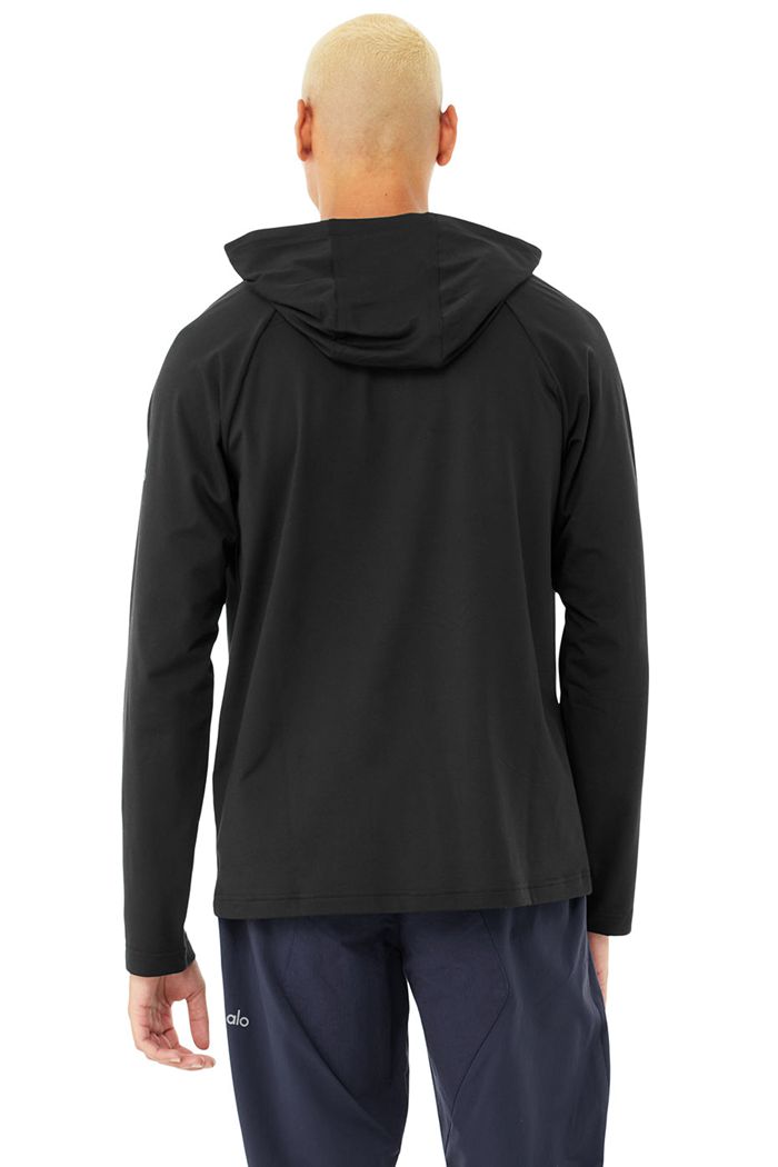 Alo Yoga The Conquer Hoodie Herr Svarta | 5782064-YI