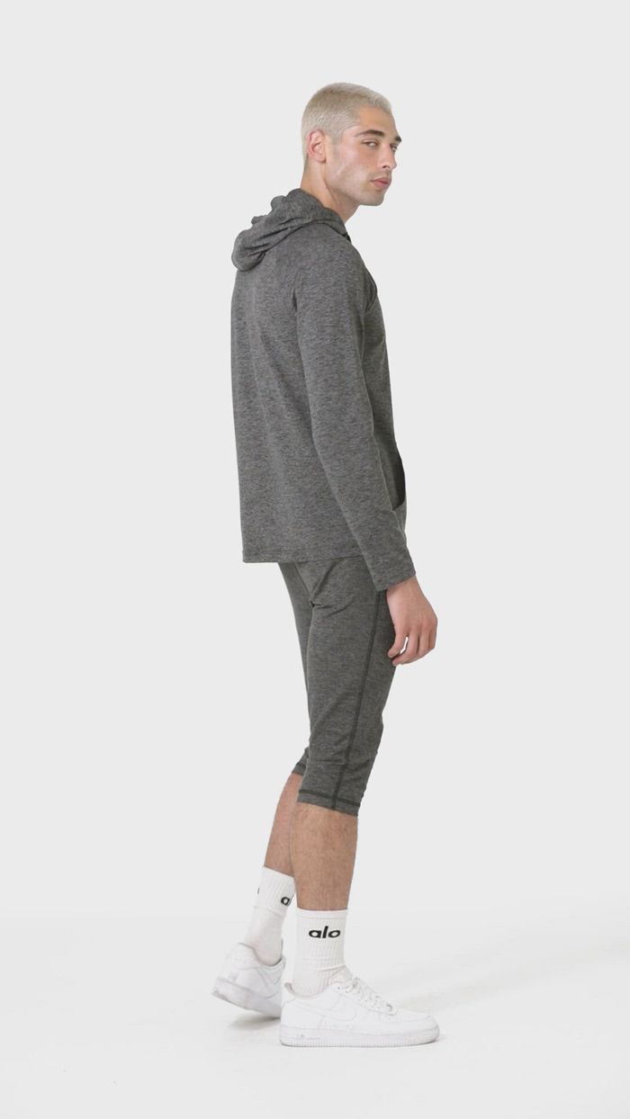 Alo Yoga The Conquer Hoodie Herr Svarta | 5782064-YI