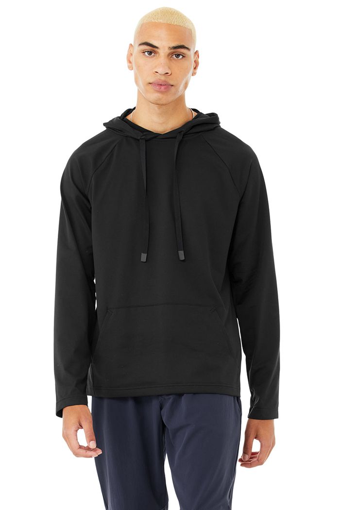 Alo Yoga The Conquer Hoodie Herr Svarta | 5782064-YI