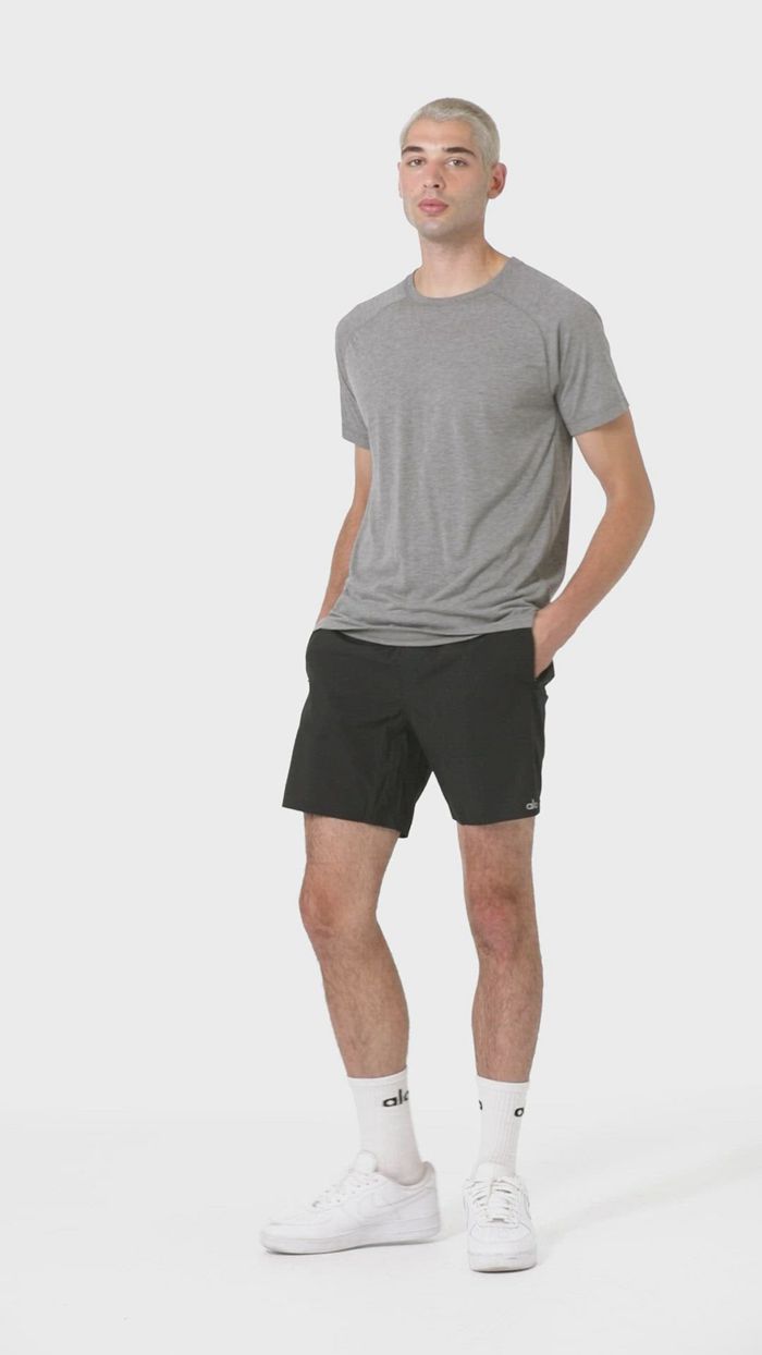 Alo Yoga The Triumph Crew Neck Tee Short Sleeve Herr Grå | 3081627-XJ