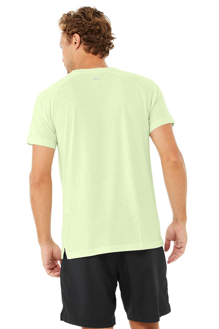 Alo Yoga The Triumph Crew Neck Tee Short Sleeve Herr Gröna | 8149605-JC