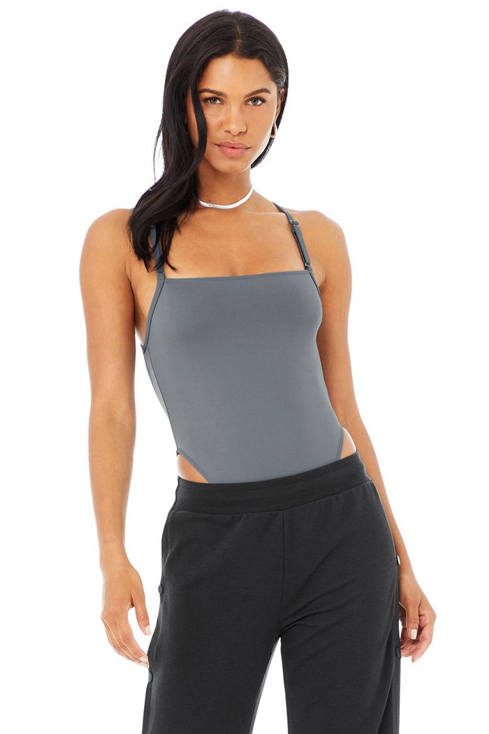 Alo Yoga Thrill Seeker Bodysuit Dam Grå | 1450627-RV