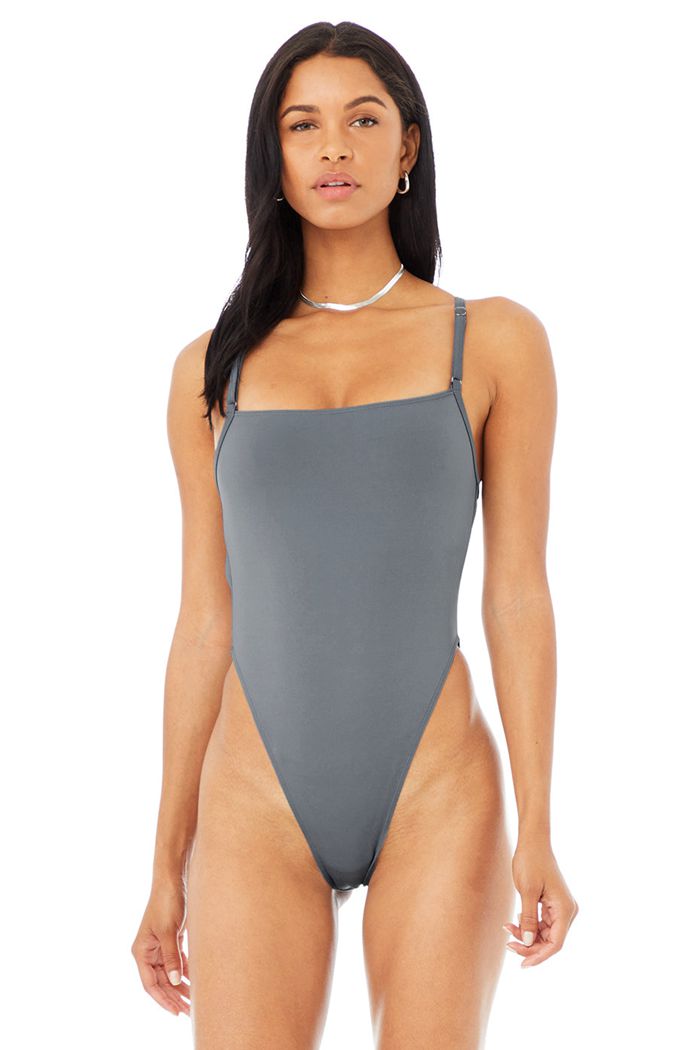 Alo Yoga Thrill Seeker Bodysuit Dam Grå | 1450627-RV