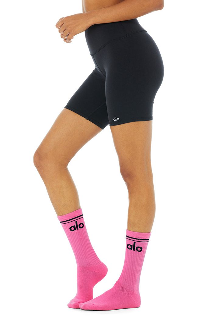 Alo Yoga Throwback Strumpor Dam Svarta | 7316285-BR