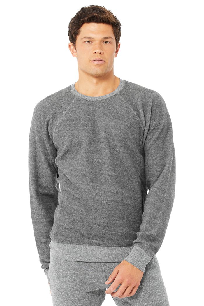 Alo Yoga Triumph Crew Neck Sweatshirt Long Sleeve Herr Grå | 7891623-MX