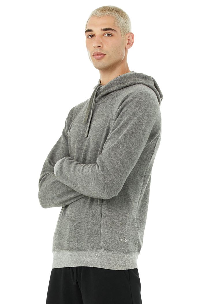 Alo Yoga Triumph Hoodie Herr Grå | 5027319-LG