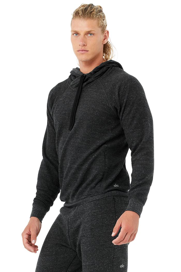 Alo Yoga Triumph Hoodie Herr Grå Svarta | 6584107-IM