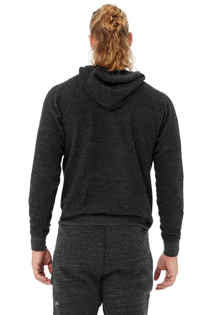 Alo Yoga Triumph Hoodie Herr Grå Svarta | 6584107-IM