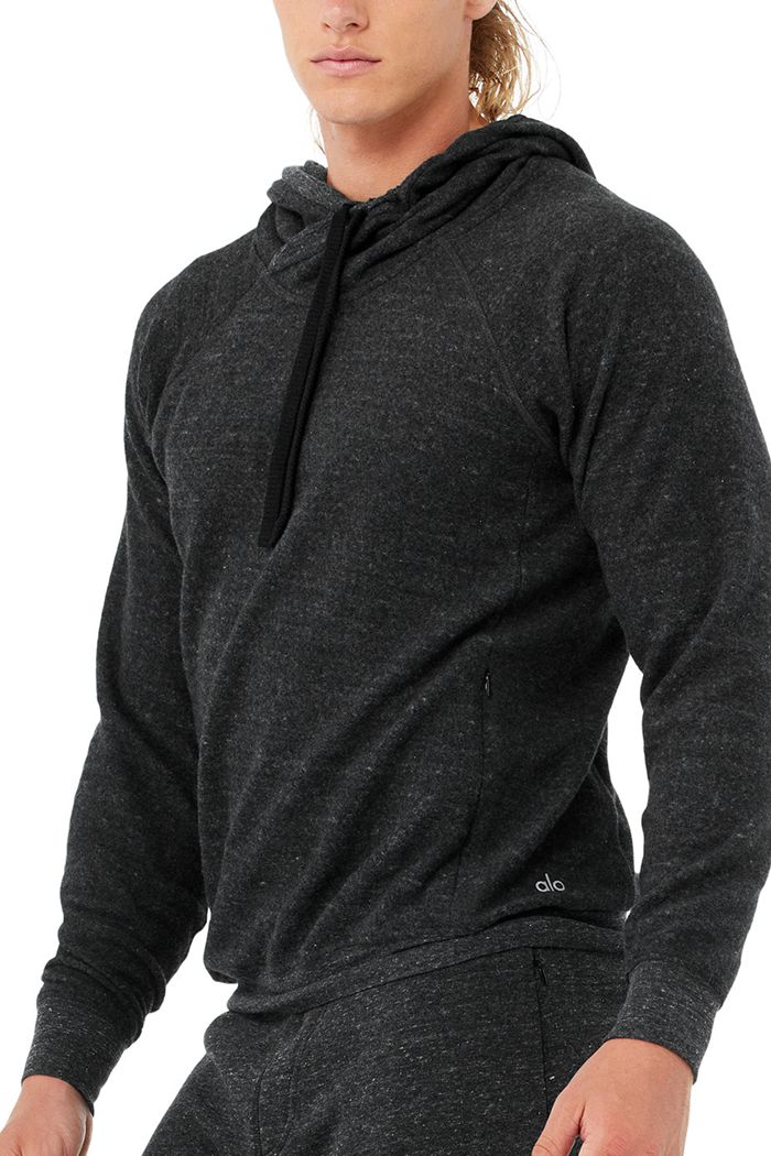 Alo Yoga Triumph Hoodie Herr Grå Svarta | 6584107-IM