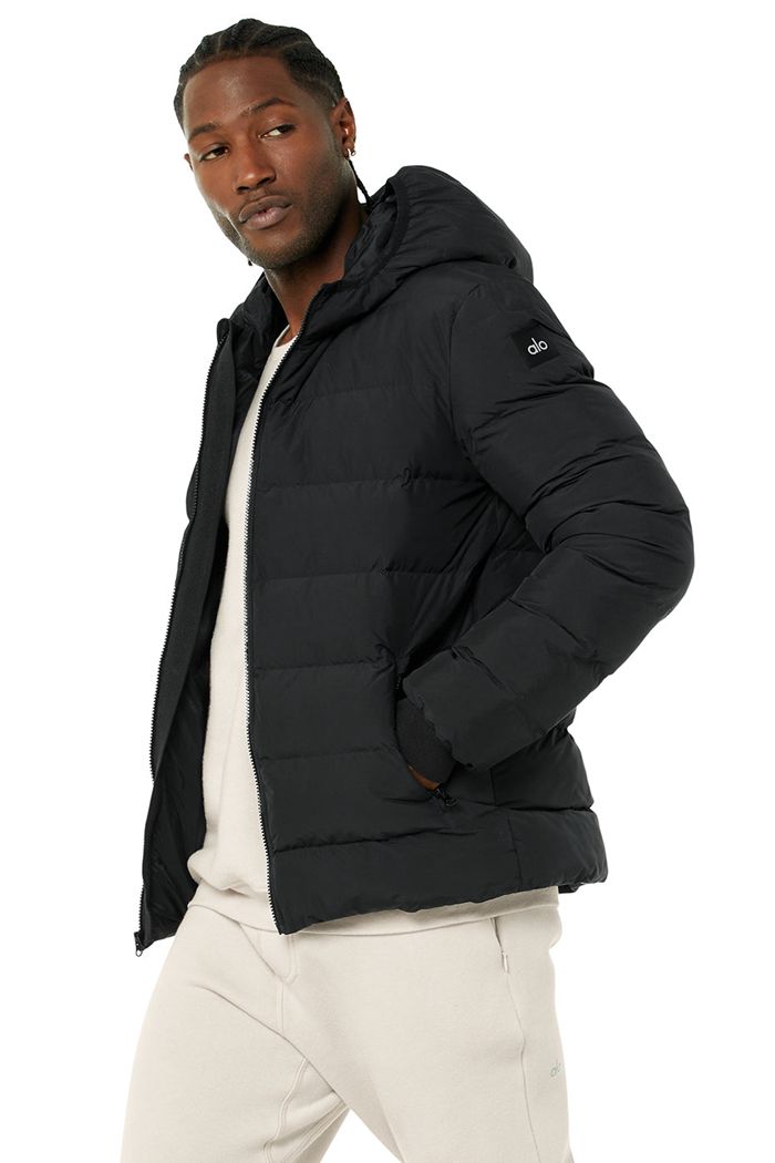 Alo Yoga Vail Puffer Jacka Herr Svarta | 2065917-YE