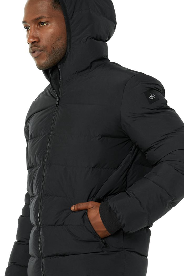 Alo Yoga Vail Puffer Jacka Herr Svarta | 2065917-YE