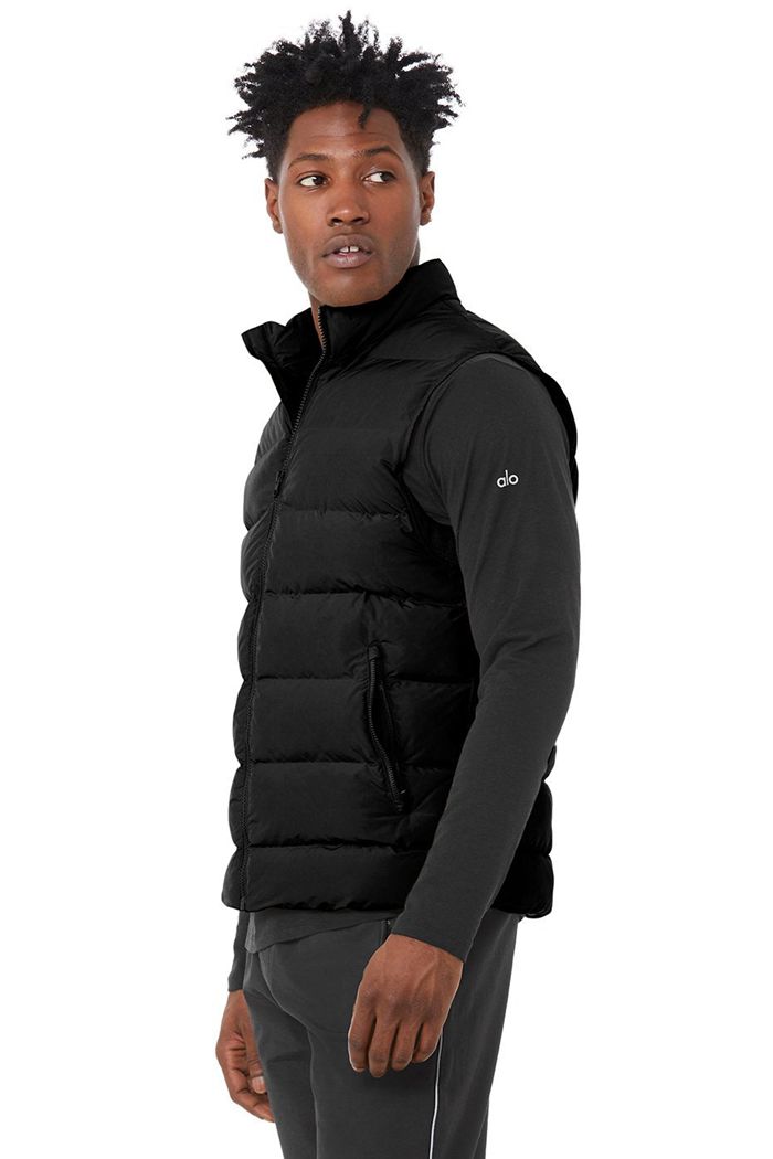 Alo Yoga Vail Puffer Jacka Herr Svarta | 6097143-KG