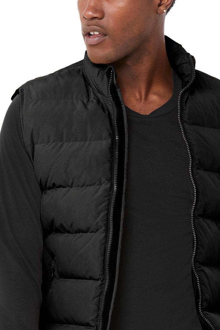 Alo Yoga Vail Puffer Jacka Herr Svarta | 6097143-KG