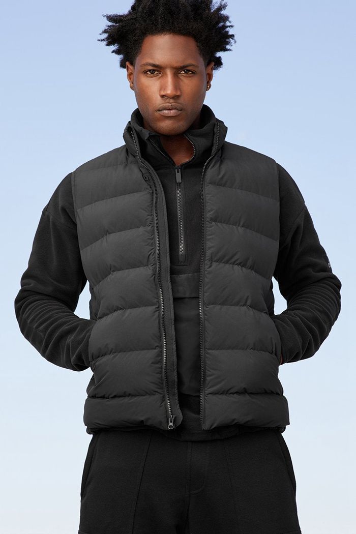 Alo Yoga Vail Puffer Jacka Herr Svarta | 6097143-KG