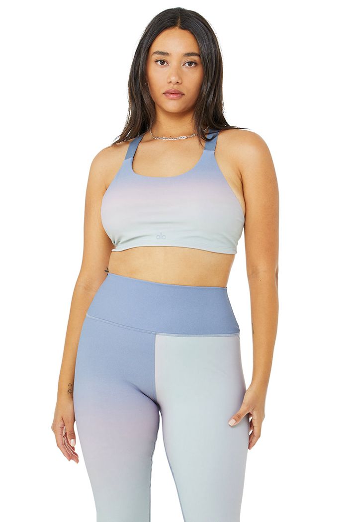 Alo Yoga Vapor Gradient Dusk Take Charge BH Dam Blå | 2893157-OB