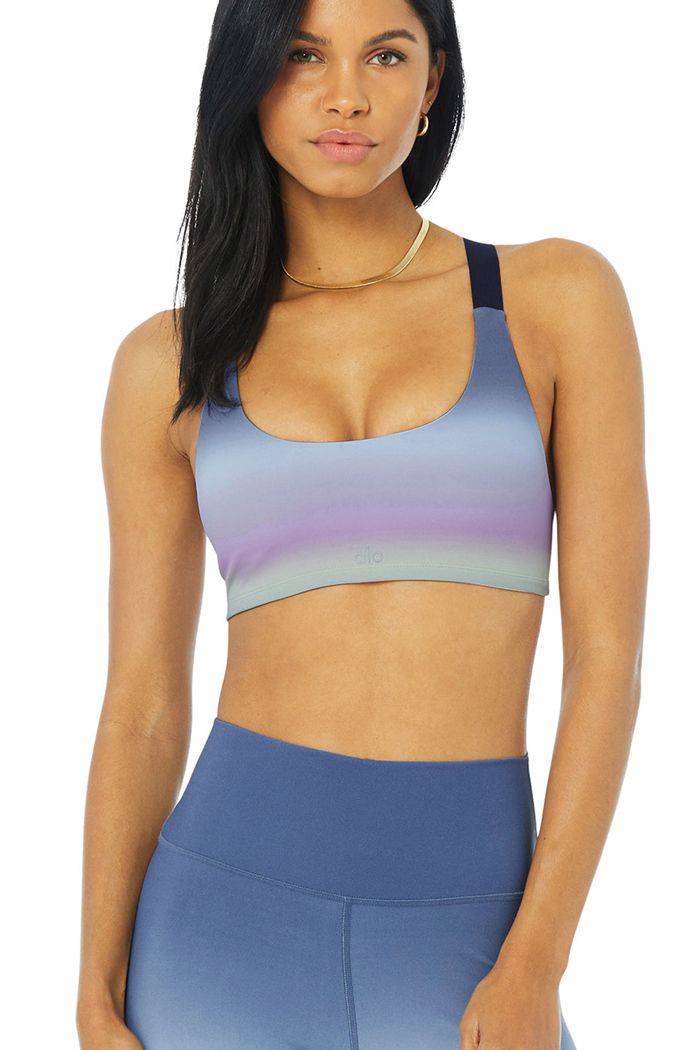 Alo Yoga Vapor Gradient Dusk Take Charge BH Dam Blå | 8015472-EA