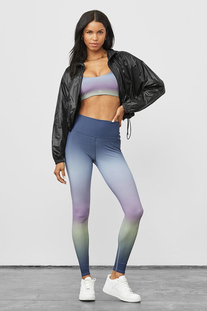 Alo Yoga Vapor High-Midja Gradient Dusk Leggings Dam Blå | 3591240-KJ