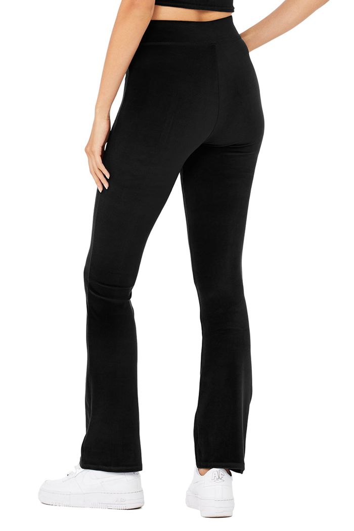 Alo Yoga Velour Flare Leggings Dam Svarta | 4369705-GV