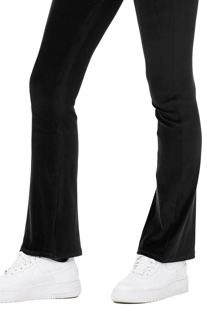 Alo Yoga Velour Flare Leggings Dam Svarta | 4369705-GV